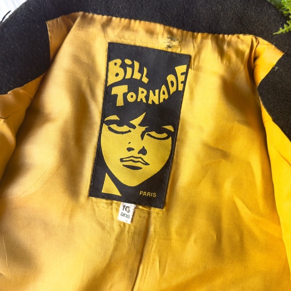 Black Cropped Jacket Bill Tornade Wool Cashmere Half Coat Double Breast Women 10 - Picture 4 of 7